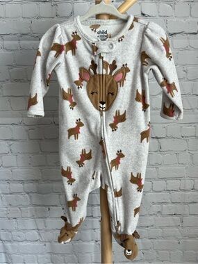 ⭐️⭐️PICK 5 / $20 Child of Mine Gray Reindeer Fleece One-Piece Pajamas